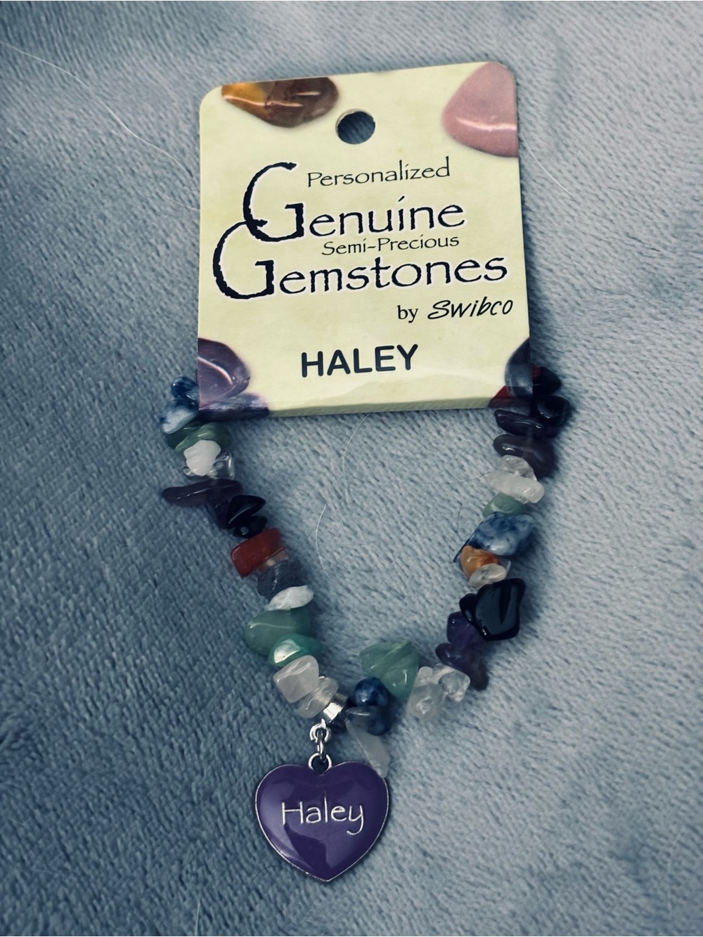 Genuine semi-precious gemstones personalized “Haley”